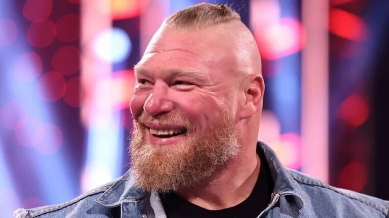 Brock Lesnar smiling