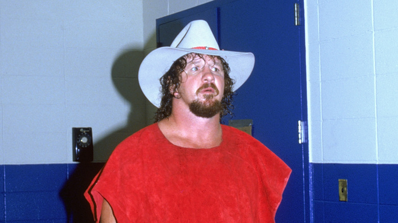 Terry Funk prepares to make an entrance