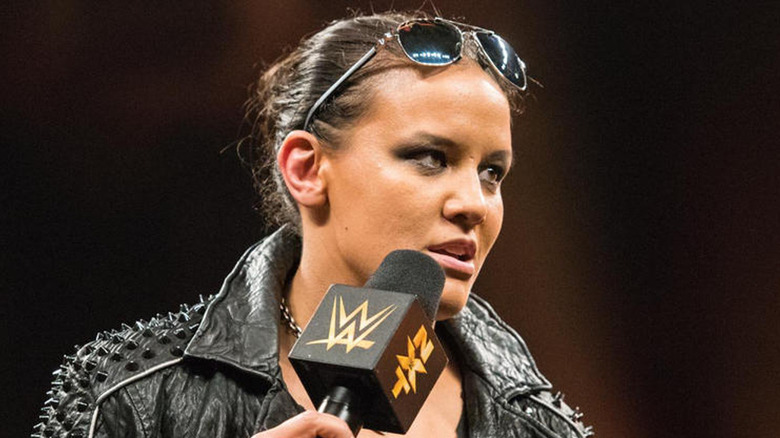 Shayna Baszler microphone