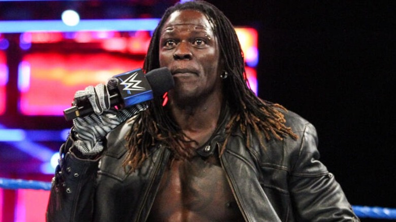 R-Truth cutting a promo during an episode of 