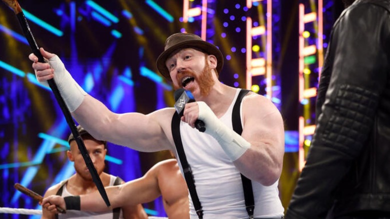Sheamus cuts a promo in the middle of the ring during an episode of "WWE SmackDown."