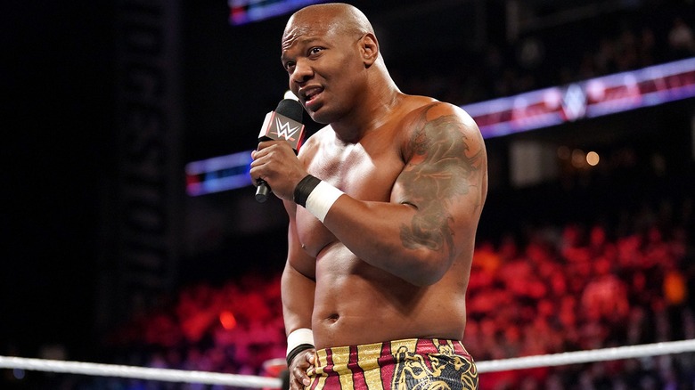 Shelton Benjamin, cutting a promo about how there ain't no stopping him now