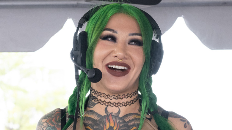 Shotzi Blackheart attends SiriusXM's Pro Wrestling Nation 24/7 Live Broadcast From MetLife For WWE SummerSlam