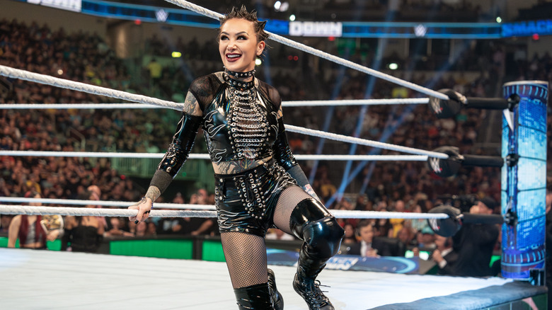 Shotzi on the ring apron during her entrance