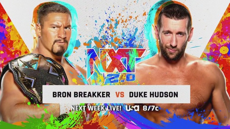 Colorful NXT 2.0 match Poster for Bron Breakker vs. Duke Hudson