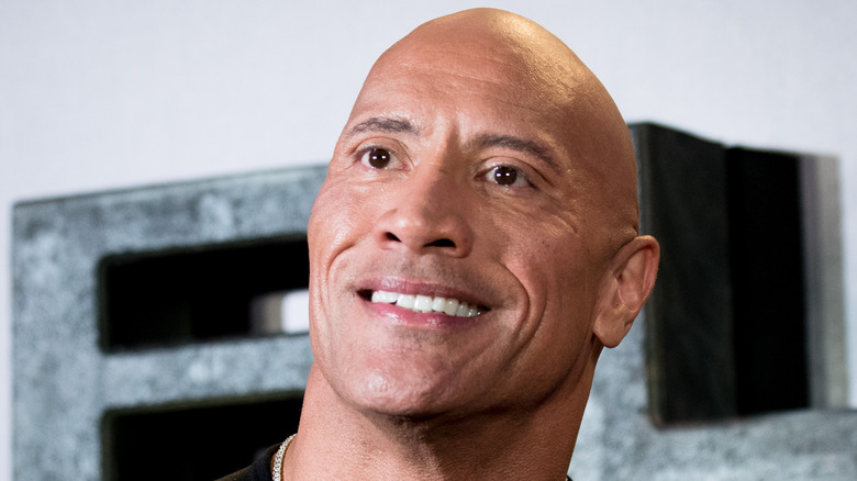 The Rock Smiling