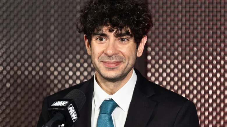 Tony Khan during an AEW press conference