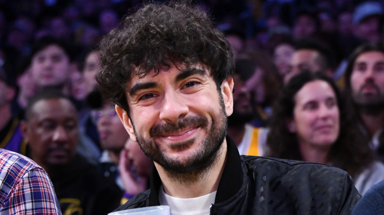 Tony Khan attends a basketball game between the Los Angeles Lakers and the San Antonio Spurs at Crypto.com Arena on March 17, 2025 in Los Angeles, California. NOTE TO USER: User expressly acknowledges and agrees that, by downloading and or using this photograph, User is consenting to the terms and conditions of the Getty Images License Agreement.