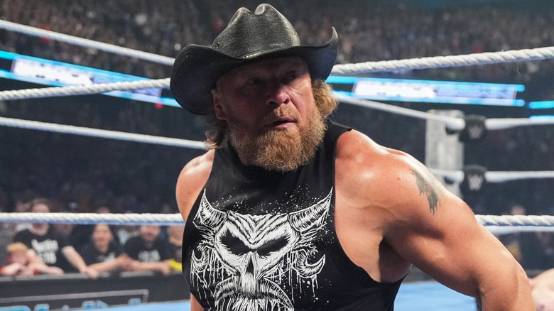 Brock Lesnar looks on during SmackDown at Allstate Arena on September 5, 2025 in Rosemont, Illinois.
