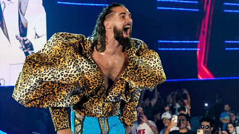 Seth Rollins making entrance to the ring