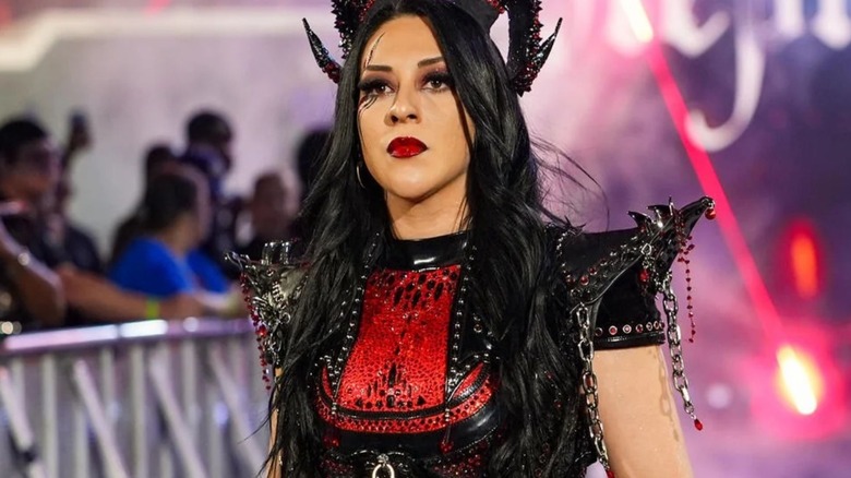 Stephanie Vaquer heads down to the ring for a match on an edition of WWE programming.
