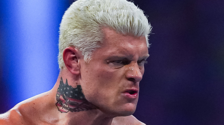 Cody Rhodes scowling