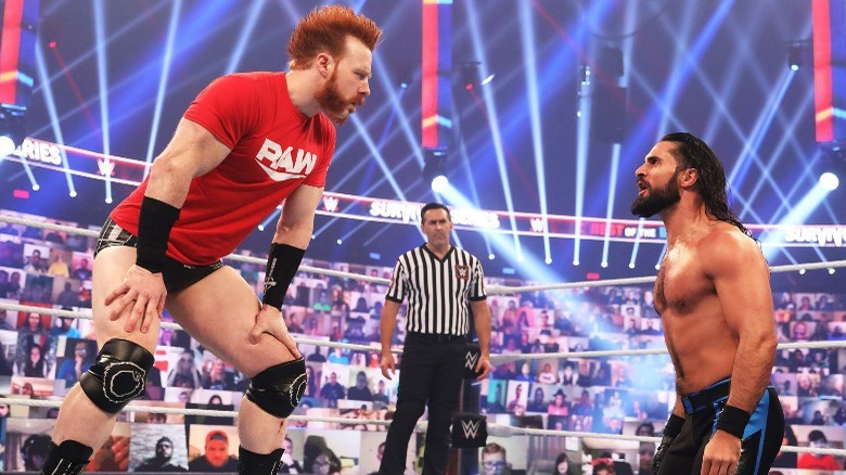 Sheamus and Seth Rollins in the WWE ThunderDome