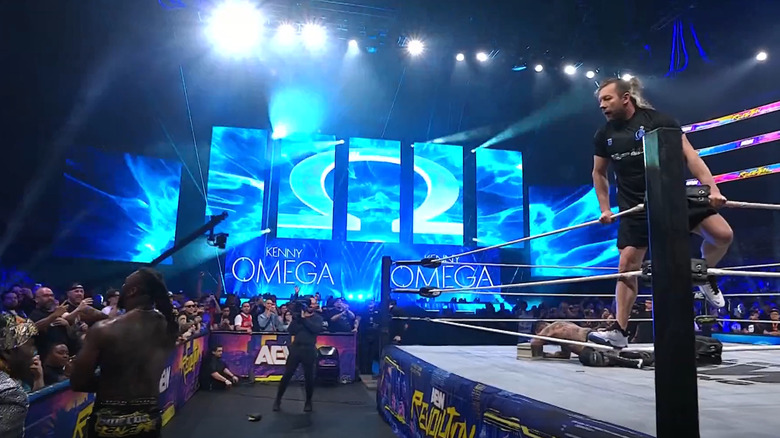 Kenny Omega makes the save for Brody King, Swerve Strickland retreats