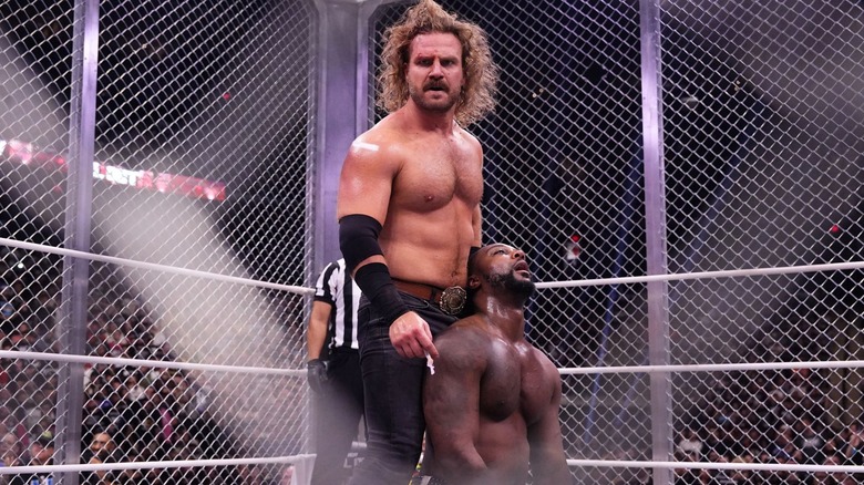 Hangman Page and Swerve Strickland at AEW All Out 2024