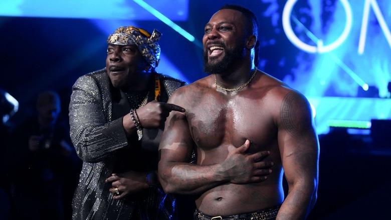 Prince Nana and Swerve Strickland at AEW Revolution 2026