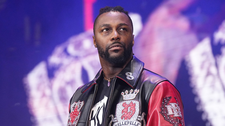 Swerve Strickland making his AEW entrance 