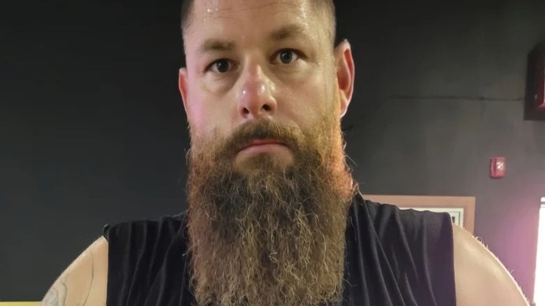 Syko Stu is seen in his wrestling gear before a match in a photo posted to his Instagram account.
