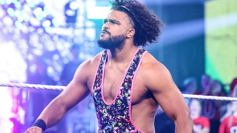 Tavion Heights wearing a singlet