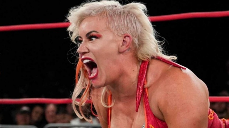 Taya Valkyrie yelling at her opponent