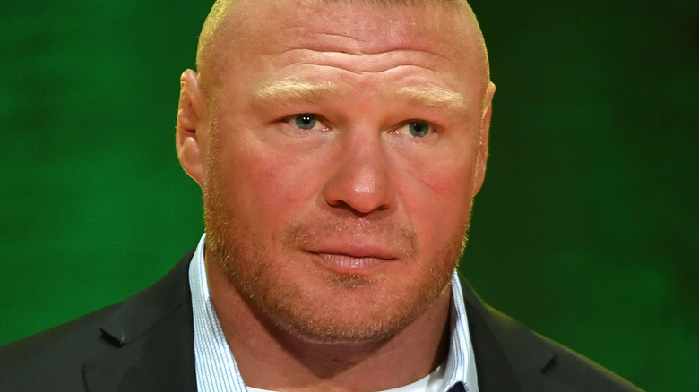 Brock Lesnar at a press conference 