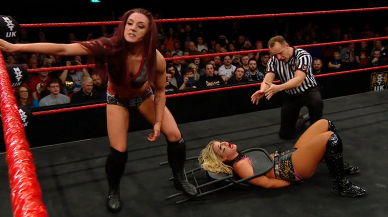 Kay Lee Ray torments Toni Storm