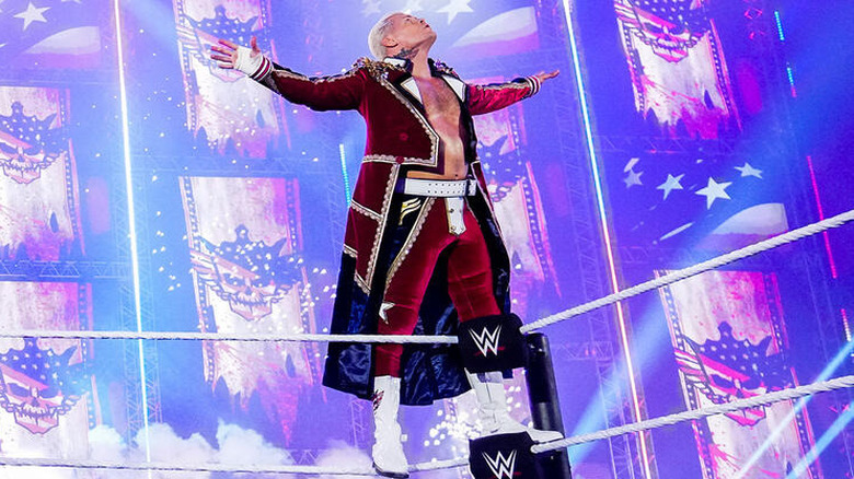 Cody Rhodes poses on the top rope