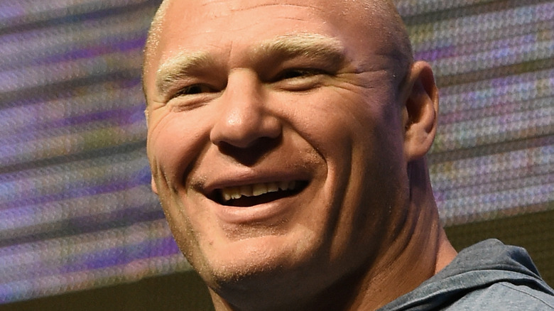 Brock Lesnar smiling