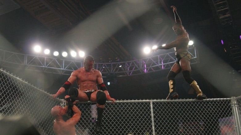 Christopher Daniels, Chris Harris, and Elix Skipper at TNA Turning Point 2004