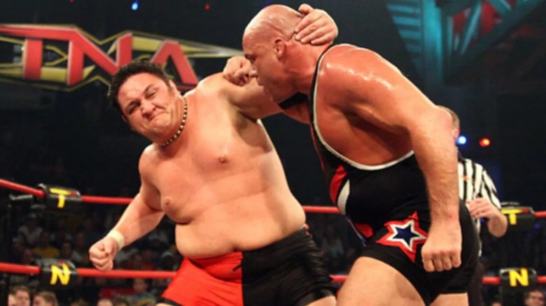 Samoa Joe and Kurt Angle at TNA Genesis 2006