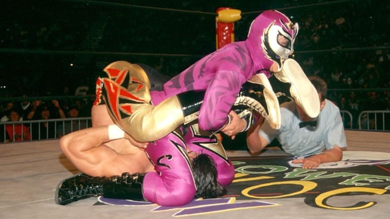 Eddie Guerrero and Rey Misterio Jr. at WCW Halloween Havoc 1997