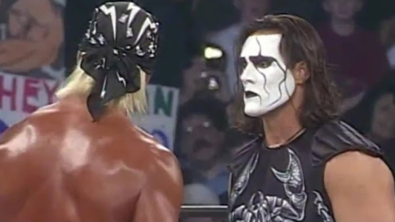 Hollywood Hogan and Sting at WCW Starrcade 1997