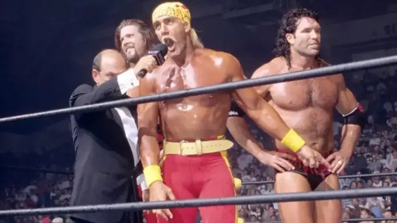 Gene Okerlund and The New World Order at WCW Bash At The Beach 1996