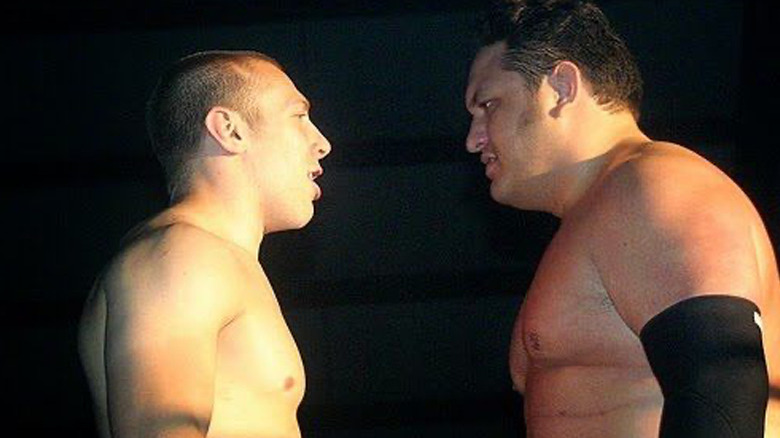 Joe and Bryan's pre-match staredown