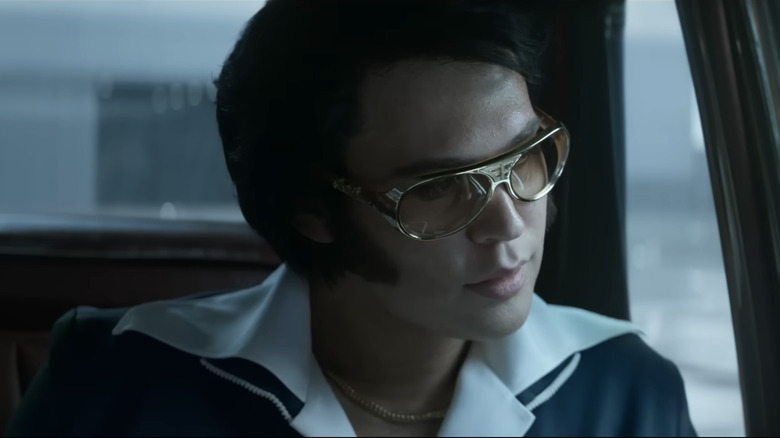 Austin Butler looks out the window as Elvis