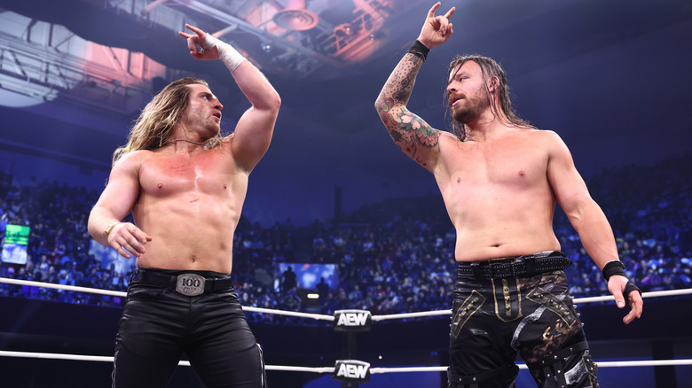 Clark Connors and David Finlay pose in the ring following a victory on the March 25, 2026 edition of 