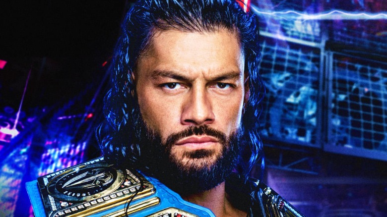 Roman Reigns stares forward