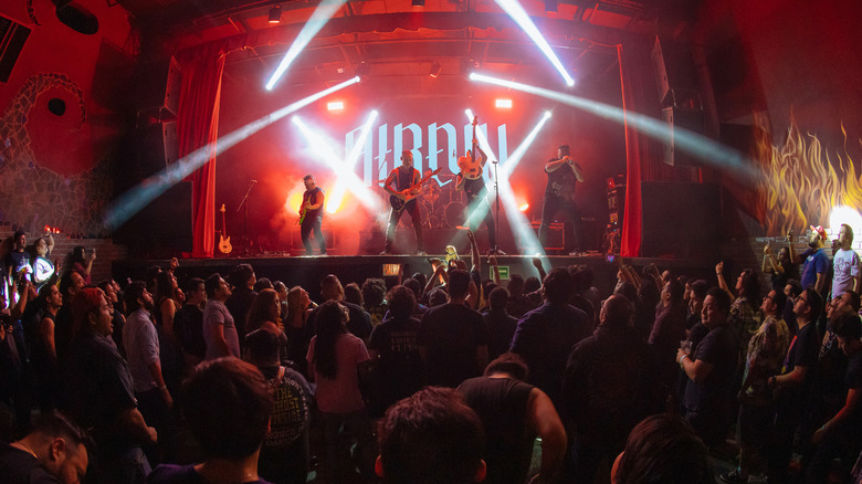 Atreyu performing a concert