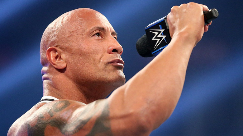 The Rock cutting a promo