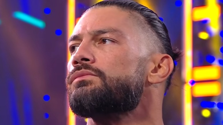 Roman Reigns looks up