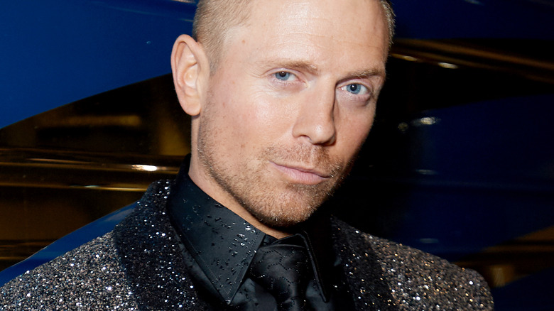 The Miz in a sparkly suit backstage at WWE WrestleMania 39