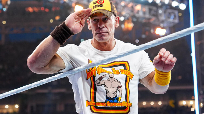 John Cena saluting the crowd