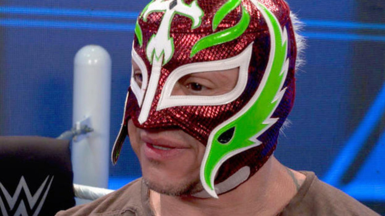 Rey Mysterio wearing his mask
