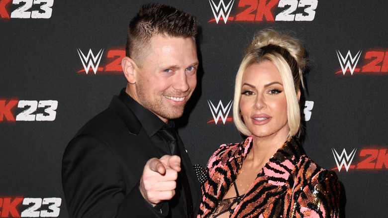 The Miz and Maryse posing on the red carpet