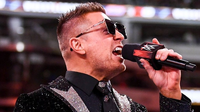 The Miz speaking into the mic at WWE WrestleMania 39
