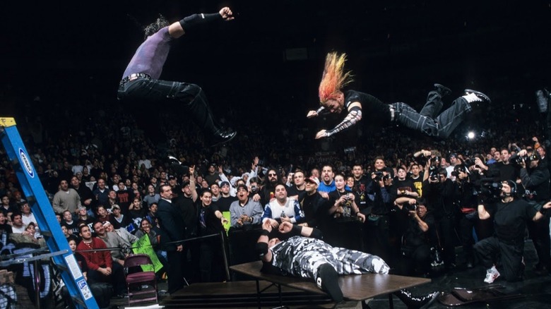 The Hardy Boyz and Bubba Ray Dudley at WWE Royal Rumble 2000