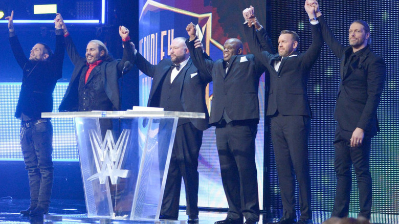 The Hardy Boyz, The Dudley Boyz, and Edge and Christian at the WWE Hall of Fame