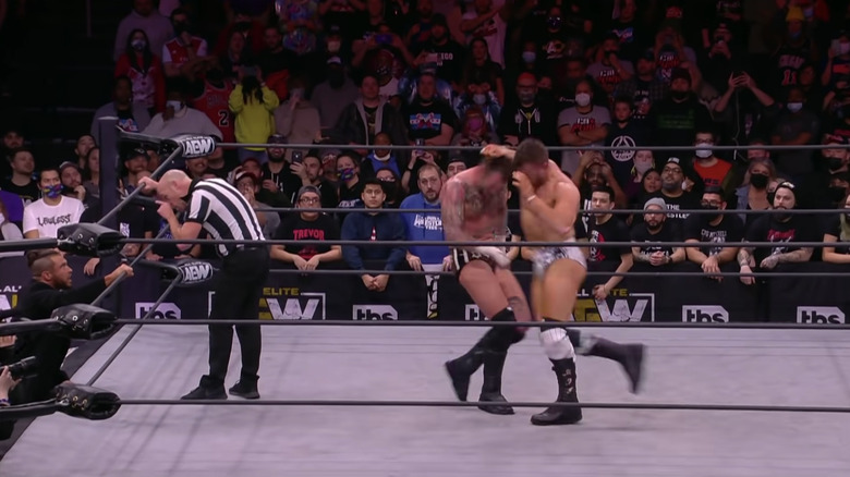 MJF battering Punk for a cheap win