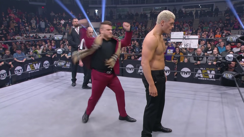 MJF in mid-strike for the first lashing