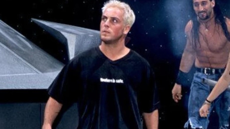David Flair makes his way down to the ring during an episode of WCW programming.